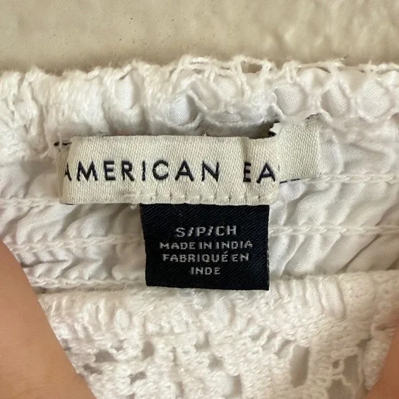 American Eagle Small White Lace Corset Top Ren Fair Soft Girl Boho‎ Coquette - Picture 3 of 8